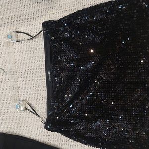 Forever21 black sequins mini skirt.